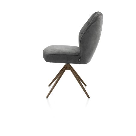 Bell, chaise - pietement steelbrown - pivotante - confort ressorts - Calabria