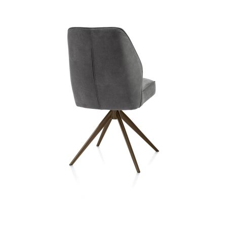 Bell, chaise - pietement steelbrown - pivotante - confort ressorts - Calabria