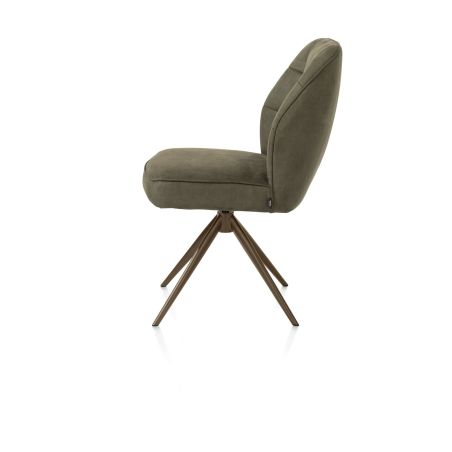 Bell, chaise - pietement steelbrown - pivotante - confort ressorts - Calabria