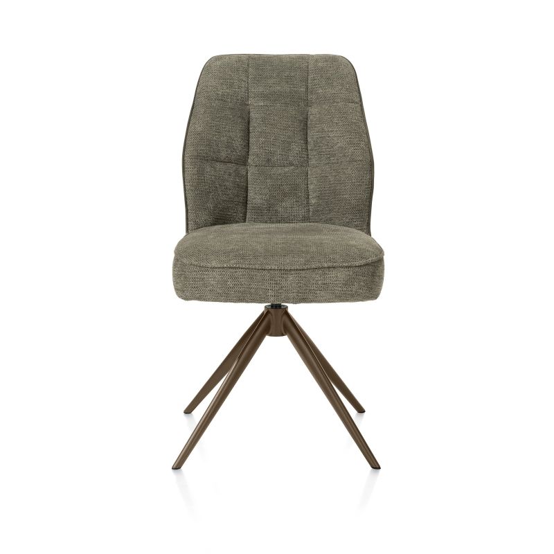 Bell, chaise - pietement steelbrown - pivotante - confort ressorts - combination Calabria / Vada - Henders and Hazel