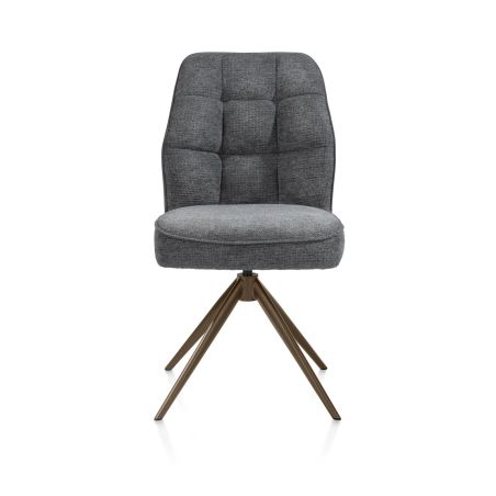 Bell, chaise - pietement steelbrown - pivotante - confort ressorts - combination Calabria / Vada - Henders and Hazel