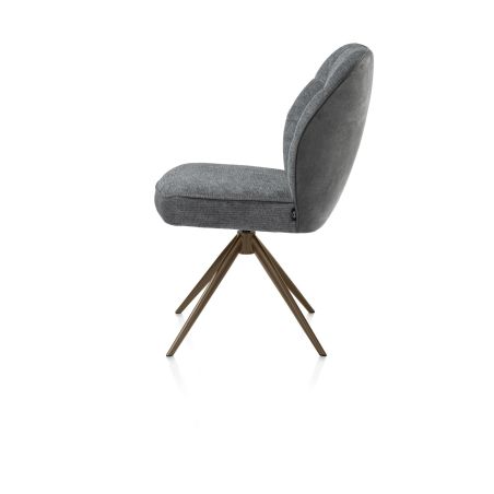 Bell, chaise - pietement steelbrown - pivotante - confort ressorts - combination Calabria / Vada - Henders and Hazel