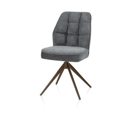 Bell, chaise - pietement steelbrown - pivotante - confort ressorts - combination Calabria / Vada - Henders and Hazel