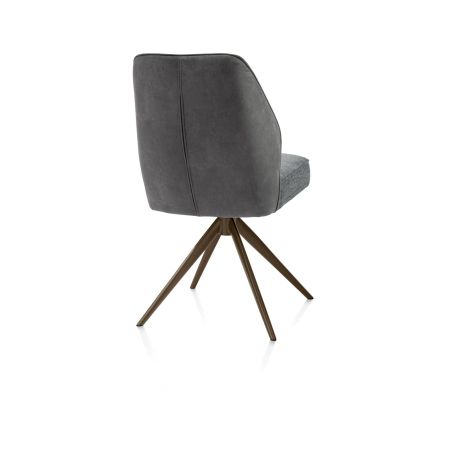 Bell, chaise - pietement steelbrown - pivotante - confort ressorts - combination Calabria / Vada - Henders and Hazel