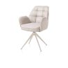 Bell, chaise a accoudoirs - piétement creme - pivotante - confort ressorts - Calabria