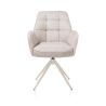 Bell, chaise a accoudoirs - piétement creme - pivotante - confort ressorts - Calabria