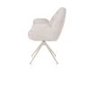 Bell, chaise a accoudoirs - piétement creme - pivotante - confort ressorts - Calabria