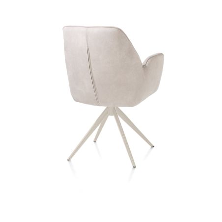Bell, chaise a accoudoirs - piétement creme - pivotante - confort ressorts - Calabria