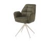 Bell, chaise a accoudoirs - piétement creme - pivotante - confort ressorts - Calabria