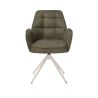 Bell, chaise a accoudoirs - piétement creme - pivotante - confort ressorts - Calabria