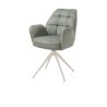 Bell, chaise a accoudoirs - piétement creme - pivotante - confort ressorts - Calabria