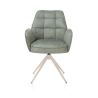 Bell, chaise a accoudoirs - piétement creme - pivotante - confort ressorts - Calabria