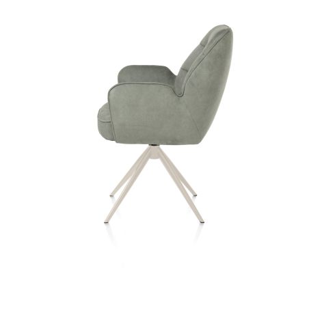 Bell, chaise a accoudoirs - piétement creme - pivotante - confort ressorts - Calabria