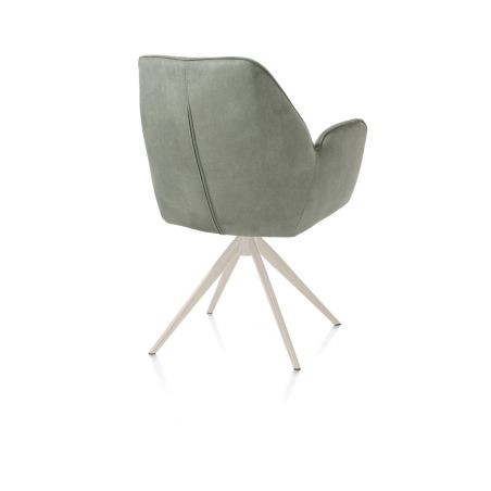 Bell, chaise a accoudoirs - piétement creme - pivotante - confort ressorts - Calabria