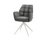 Bell, chaise a accoudoirs - piétement creme - pivotante - confort ressorts - Calabria