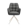 Bell, chaise a accoudoirs - piétement creme - pivotante - confort ressorts - Calabria