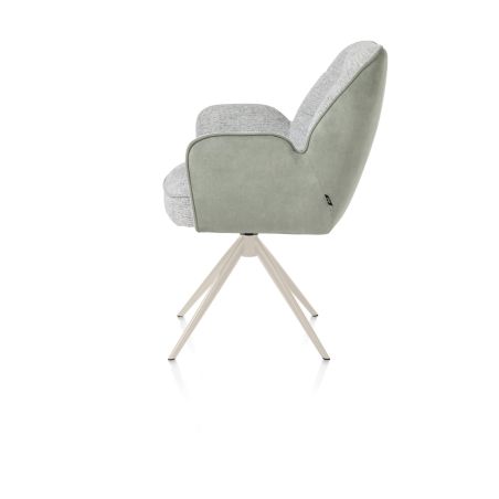 Bell, chaise a accoudoirs - pietement creme - pivotante - confort ressorts - Calabria/Vada