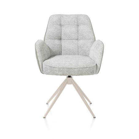 Bell, chaise a accoudoirs - pietement creme - pivotante - confort ressorts - Calabria/Vada