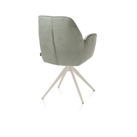 Bell, chaise a accoudoirs - pietement creme - pivotante - confort ressorts - Calabria/Vada