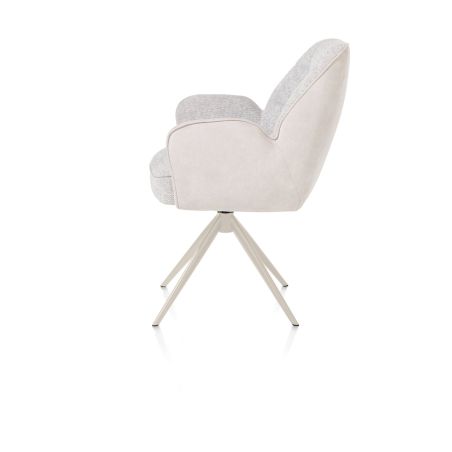 Bell, chaise a accoudoirs - pietement creme - pivotante - confort ressorts - Calabria/Vada