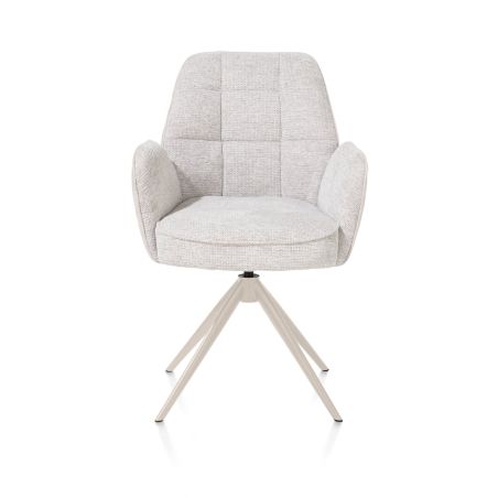 Bell, chaise a accoudoirs - pietement creme - pivotante - confort ressorts - Calabria/Vada