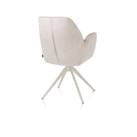 Bell, chaise a accoudoirs - pietement creme - pivotante - confort ressorts - Calabria/Vada