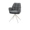 Bell, chaise a accoudoirs - pietement creme - pivotante - confort ressorts - Calabria/Vada