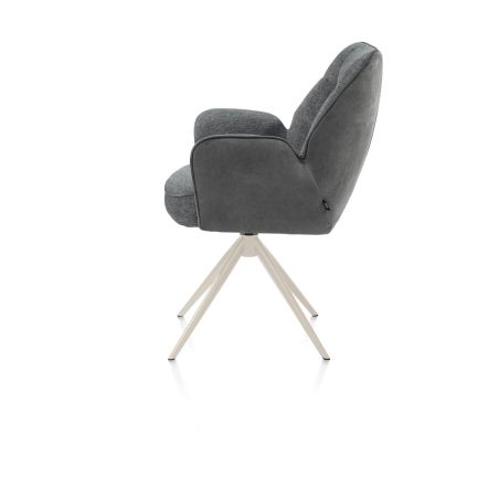 Bell, chaise a accoudoirs - pietement creme - pivotante - confort ressorts - Calabria/Vada