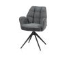 Bell, chaise a accoudoirs - pietement rough off black- pivotante-confort ressorts - Cal/Vad