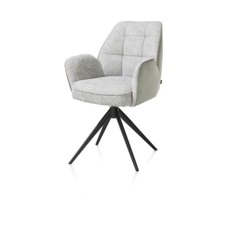 Bell, chaise a accoudoirs - pietement rough off black- pivotante-confort ressorts - Cal/Vad