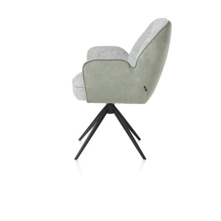 Bell, chaise a accoudoirs - pietement rough off black- pivotante-confort ressorts - Cal/Vad