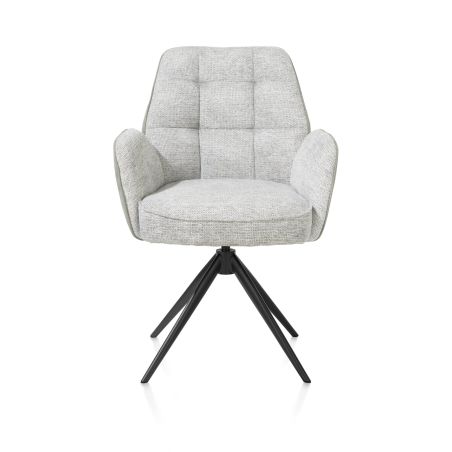 Bell, chaise a accoudoirs - pietement rough off black- pivotante-confort ressorts - Cal/Vad