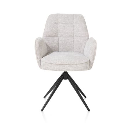 Bell, chaise a accoudoirs - pietement rough off black- pivotante-confort ressorts - Cal/Vad