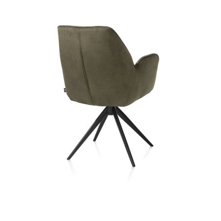 Bell, chaise a accoudoirs - pietement rough off black- pivotante-confort ressorts - Cal/Vad