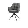 Bell, chaise a accoudoirs - pietement rough off black -pivotante-confort ressorts- Calabria - Henders and Hazel