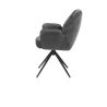 Bell, chaise a accoudoirs - pietement rough off black -pivotante-confort ressorts- Calabria - Henders and Hazel