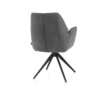 Bell, chaise a accoudoirs - pietement rough off black -pivotante-confort ressorts- Calabria - Henders and Hazel