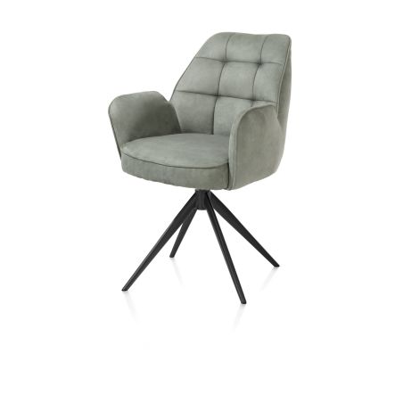 Bell, chaise a accoudoirs - pietement rough off black -pivotante-confort ressorts- Calabria - Henders and Hazel