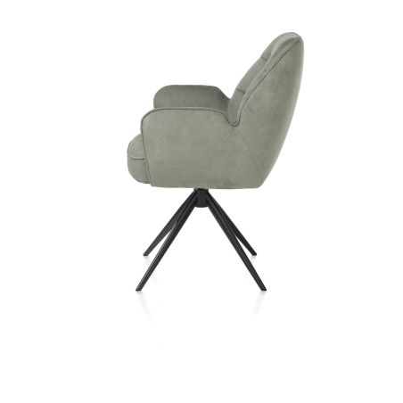 Bell, chaise a accoudoirs - pietement rough off black -pivotante-confort ressorts- Calabria - Henders and Hazel