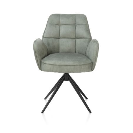 Bell, chaise a accoudoirs - pietement rough off black -pivotante-confort ressorts- Calabria - Henders and Hazel