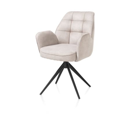 Bell, chaise a accoudoirs - pietement rough off black -pivotante-confort ressorts- Calabria - Henders and Hazel