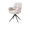 Bell, chaise a accoudoirs - pietement rough off black -pivotante-confort ressorts- Calabria - Henders and Hazel