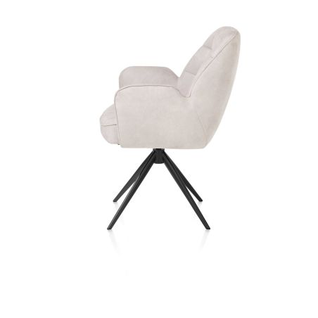 Bell, chaise a accoudoirs - pietement rough off black -pivotante-confort ressorts- Calabria - Henders and Hazel