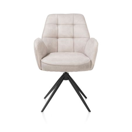 Bell, chaise a accoudoirs - pietement rough off black -pivotante-confort ressorts- Calabria - Henders and Hazel