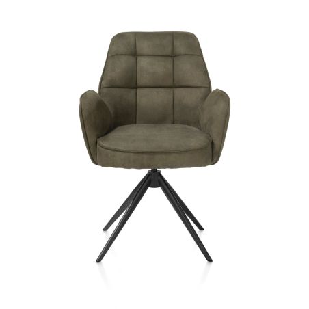 Bell, chaise a accoudoirs - pietement rough off black -pivotante-confort ressorts- Calabria - Henders and Hazel