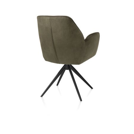 Bell, chaise a accoudoirs - pietement rough off black -pivotante-confort ressorts- Calabria - Henders and Hazel