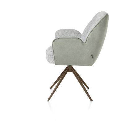 Bell, chaise a accoudoirs - pietement steelbrown - pivotante - confort ressorts - Cal/Vad