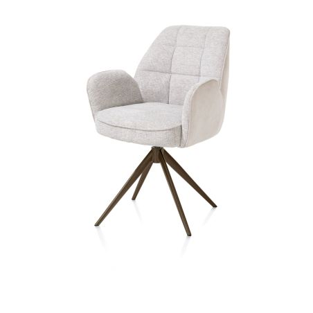 Bell, chaise a accoudoirs - pietement steelbrown - pivotante - confort ressorts - Cal/Vad