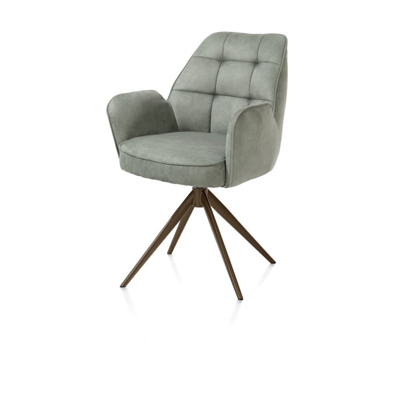 Bell, chaise a accoudoirs - pietement steelbrown - pivotante - confort ressorts - Calabria