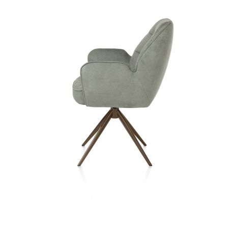 Bell, chaise a accoudoirs - pietement steelbrown - pivotante - confort ressorts - Calabria